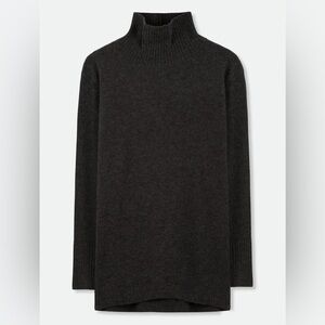 Jarbo Dark Gray Cashmere Olympia Oversized Turtleneck Size Large